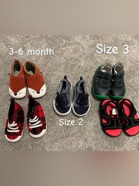 Baby shoes bundle ranging from size 3-6 months to size 3